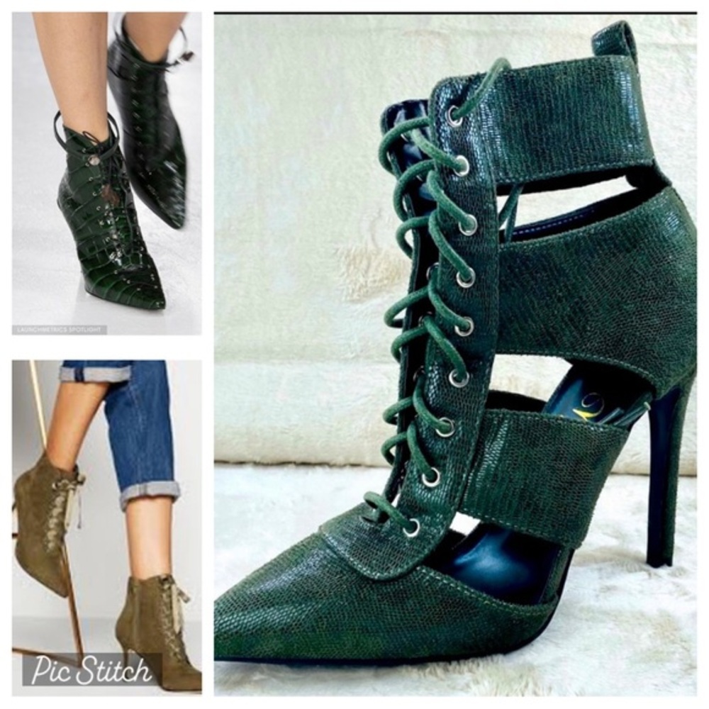 So Me Lace Up Peep Toe Boot